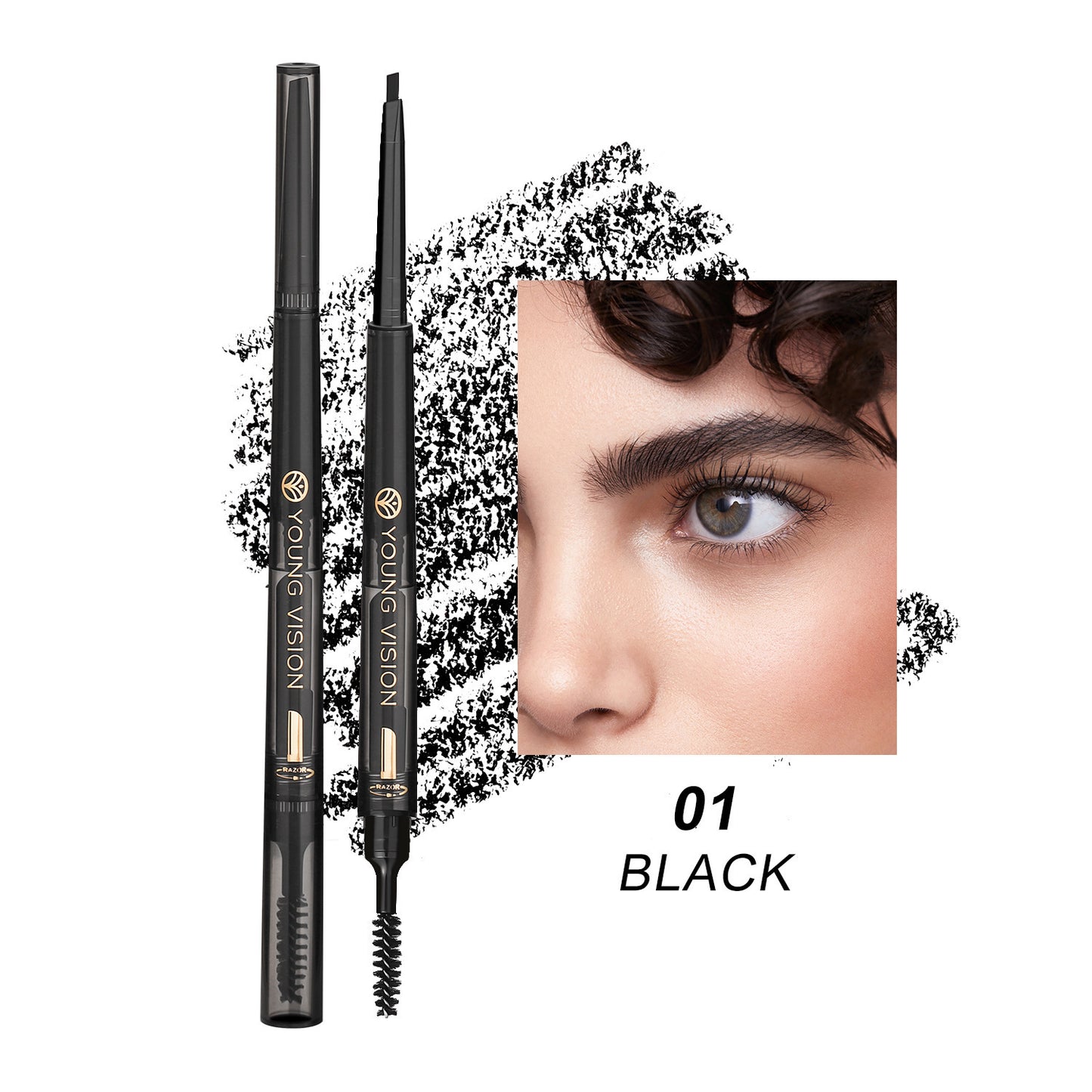 Crayon à Sourcils 3-en-1 Waterproof "Fog Sense" – Résistant à l’Eau & aux Bavures, Finition Naturelle